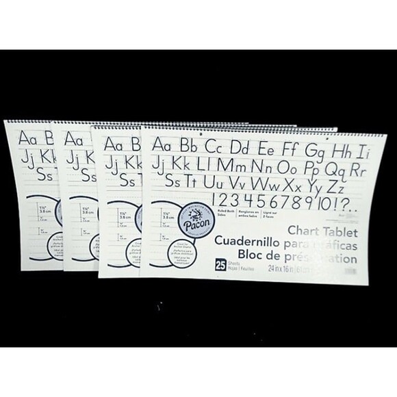 4 - Pacon Chart Tablet, Children's Writing Practice, 24" x 16", White, 25 Sheets - Picture 3 of 5